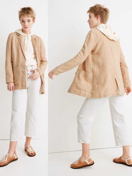 Madewell Jackets & Blazers - Madewell linen Dorset Blazer in Gingham check
